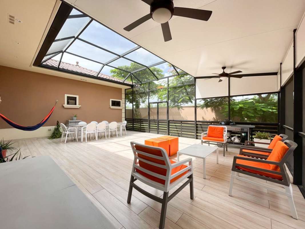 Luxury bathroom double sink, tub, large shower Costa Sur home Panama City