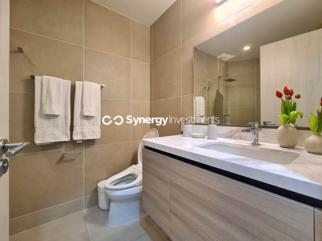 Modern gym with panoramic city views, top equipment in Santa Maria Golf & Country Club apartment complex Panama City