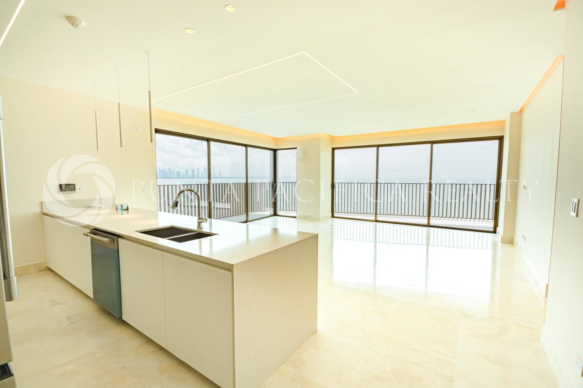 Open plan luxury kitchen with large island SeaScape Ocean Reef Panama