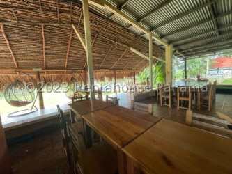 Mature forests and walking trails along river on agrotourism finca La Chorrera Panama
