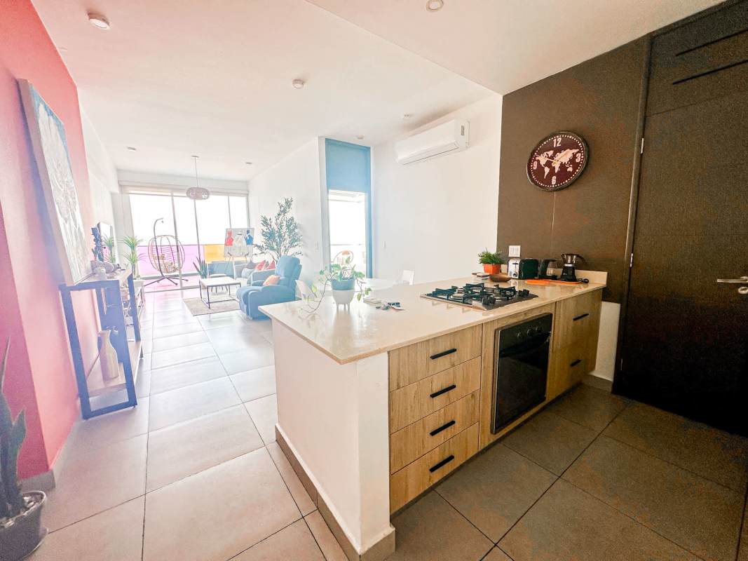 Second bedroom with large windows, city view, modern decor PH Element Panama