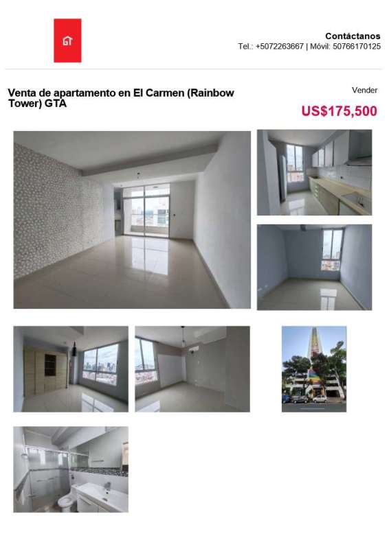 Bedroom with built-in closet and large window El Carmen Rainbow Tower Panama