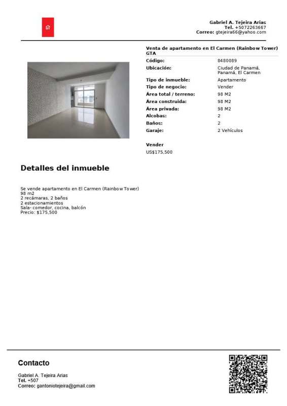 Small balcony with city skyline views at Rainbow Tower El Carmen Panama