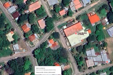 Aerial view of La Pintada neighborhood with houses greenery and streets Coclé Panama