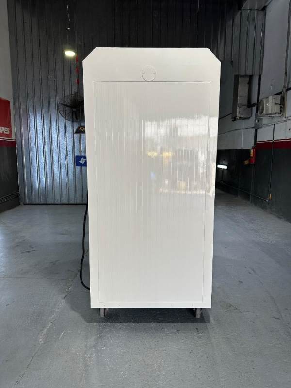 Workshop warehouse interior with portable office cabin inside Costa del Este Panama