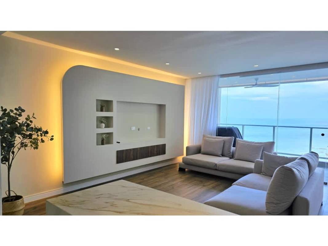 Fully equipped modern kitchen with granite surfaces in PH Oceanaire Punta Pacífica Panama