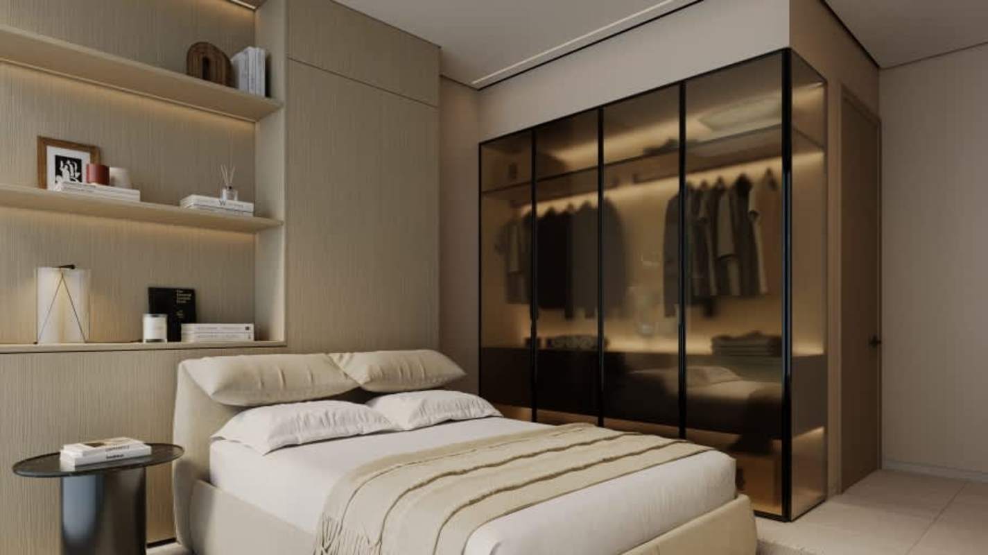 Spacious master bedroom with skyline view and minimalist design PH Sky Obarrio Panama