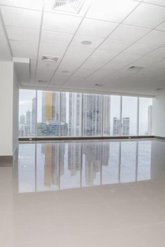 Corporate rental office space with panoramic windows in Obarrio Panama City