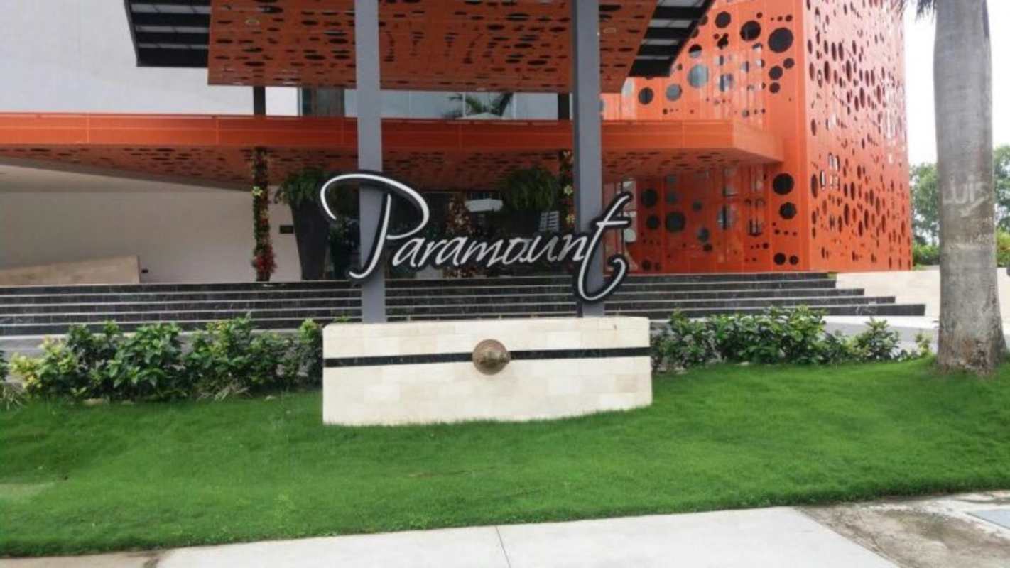 Tall modern high-rise with balconies and glass windows at PH Paramount Costa del Este Panama