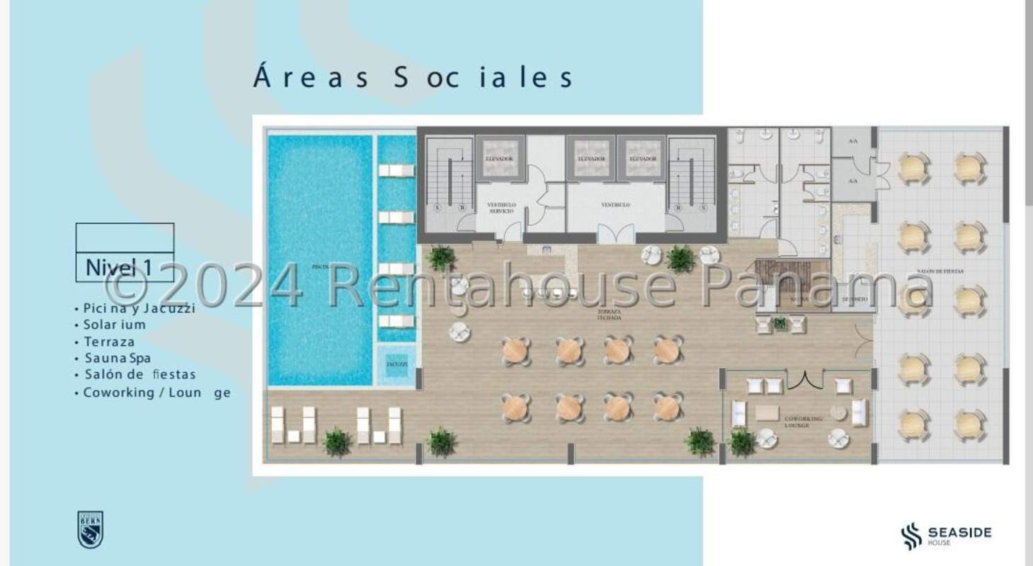 Living room with big windows wood flooring sectional sofa at Seaside House Bella Vista Panama