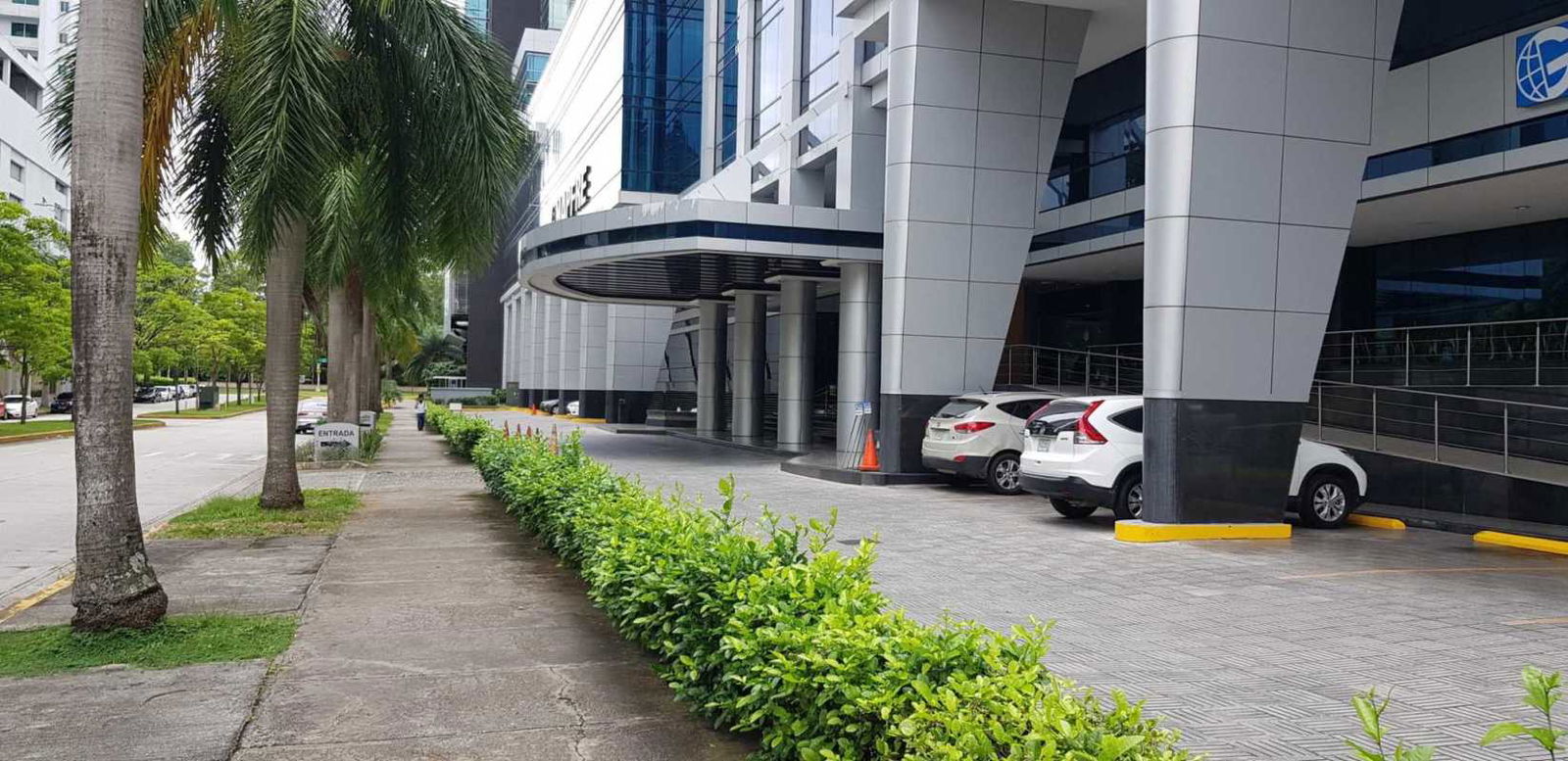 Spacious open-plan office area with glass-walled offices Costa del Este Panama