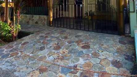 Covered terrace with security bars at affordable house Ciudad Futuro Panama