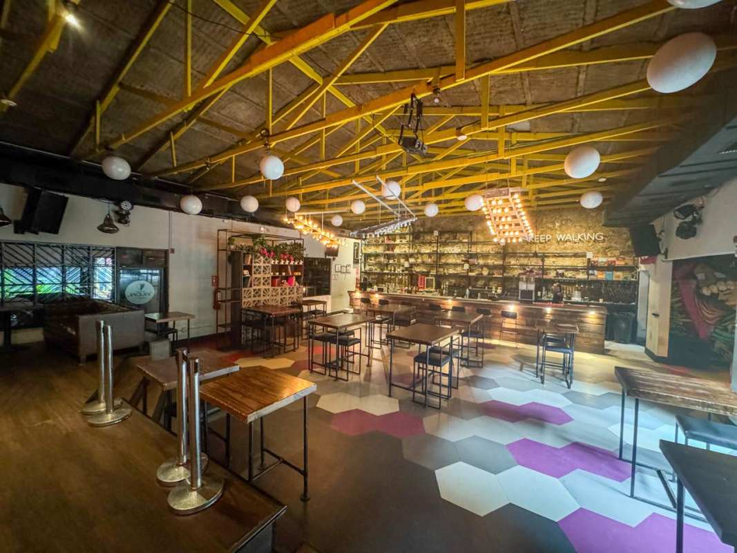 Trendy nightclub with industrial design and colorful accents in historic Casco Viejo Panama