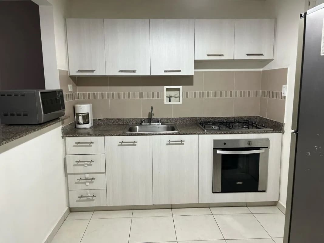 Bedroom with tiled floor window air conditioner Paseo de Cantabria house sale