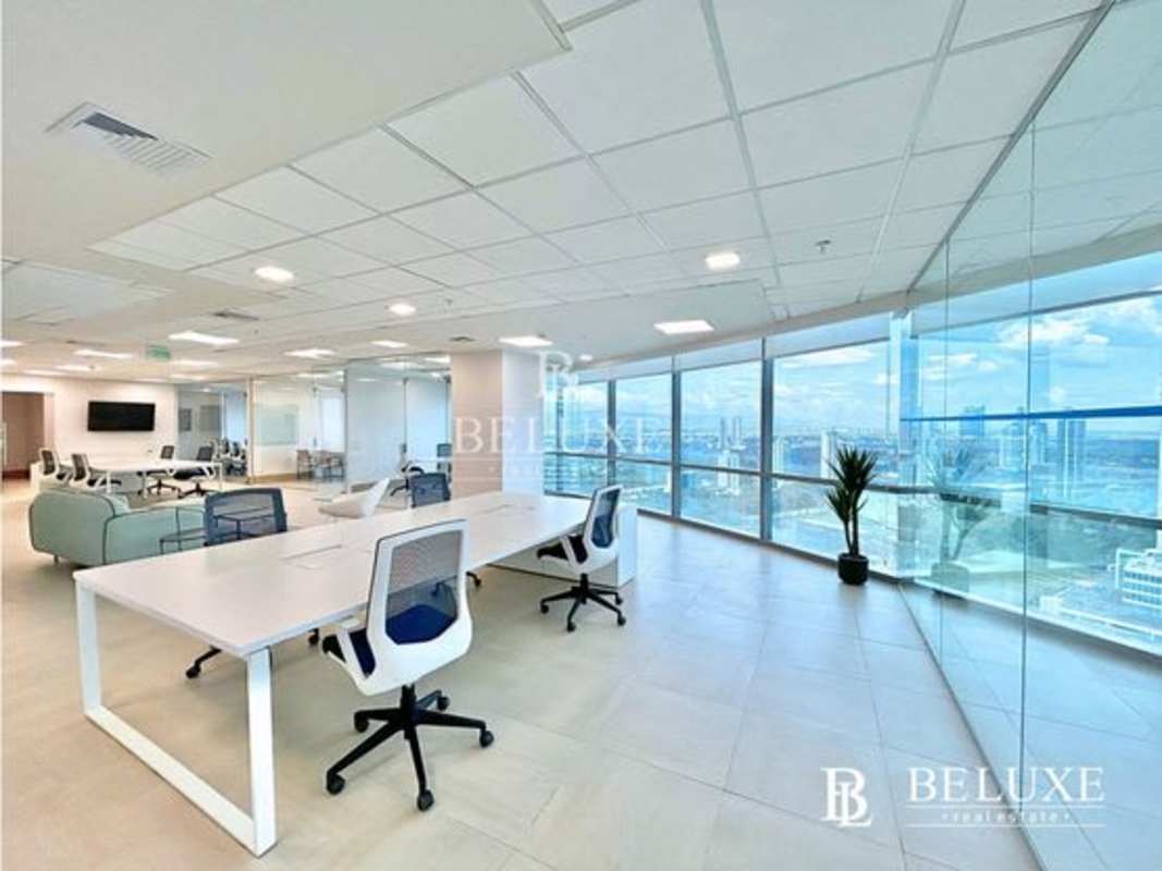 Reception waiting area in corporate furnished office Costa del Este Panama