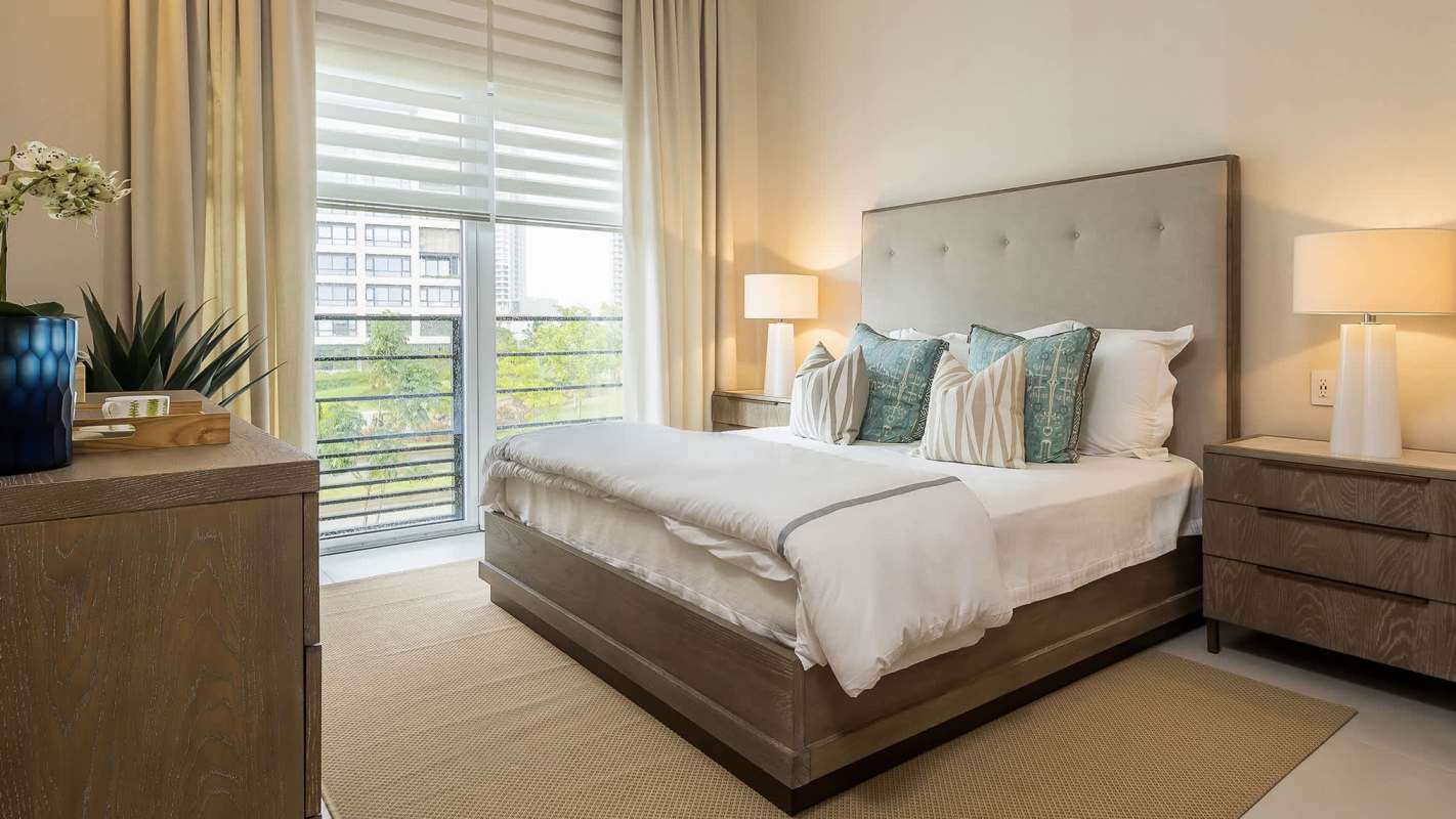 Modern bedroom with garden view in Santa María Golf Club Panama City