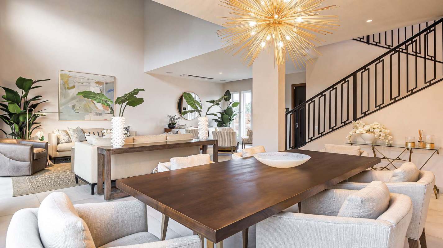 Open-concept dining room with luxury design Santa María Golf luxury residence Panama