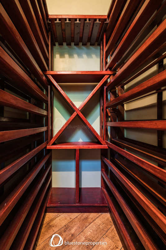 Wine cellar with custom wood racks in exclusive residence Altos del Golf Panama