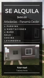 Simple modern kitchen with granite countertops and white cabinetry in house for rent at La Arboleda Los Avellanos La Chorrera Panama