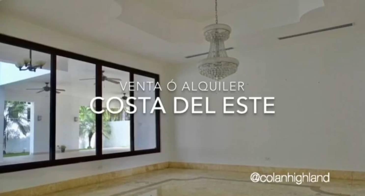 Unfurnished large living space with marble floors Costa del Este house