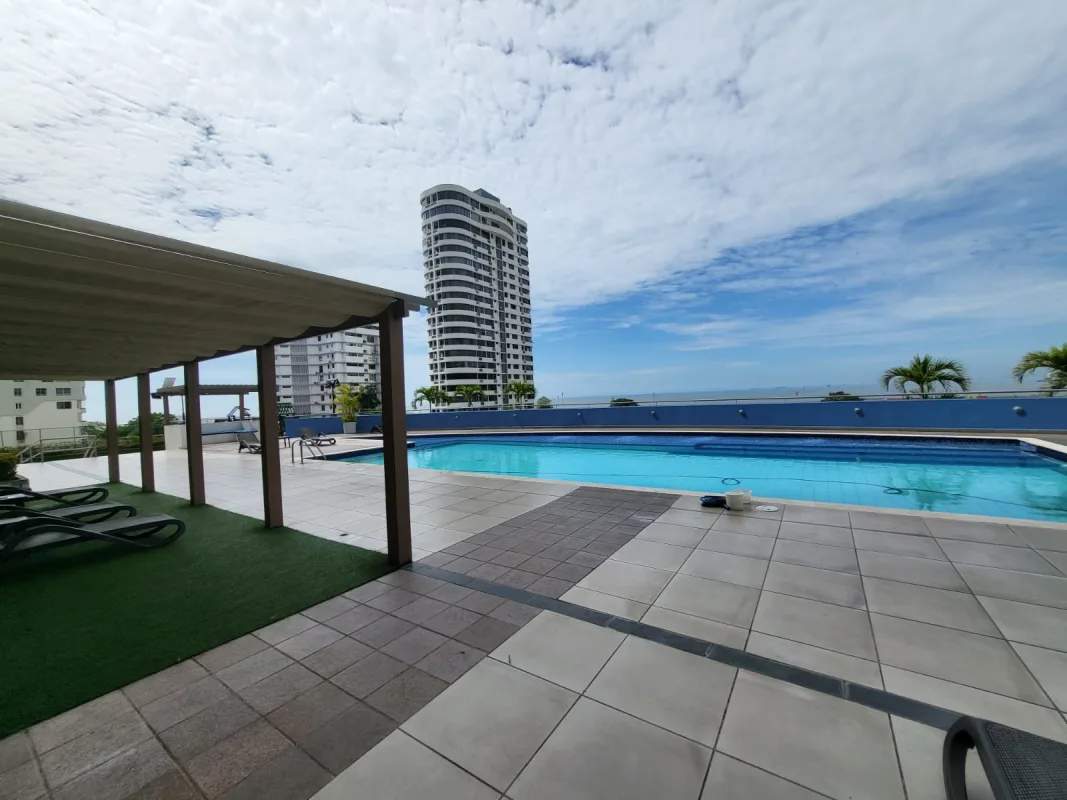 Modern infinity swimming pool with ocean views at PH Cabomarzo in San Francisco Panama