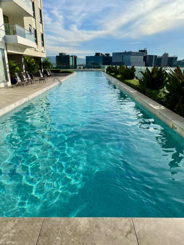 Contemporary kitchen with quartz countertops and high-end appliances