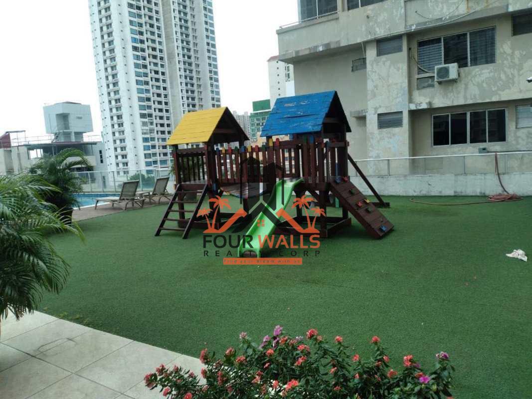 Safe children's play area on rooftop terrace of PH La Mare Coco del Mar Panama