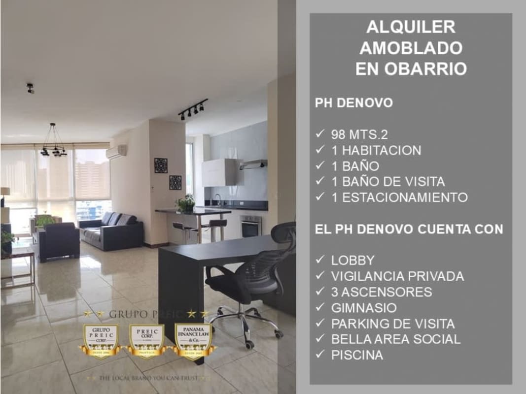 Modern kitchen with marble accents and island counter PH Denovo rental