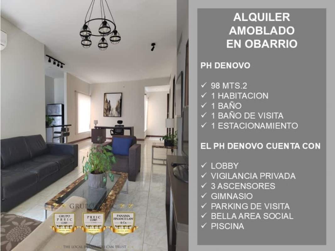 Bedroom with wood floor, AC, and skyline view rental Obarrio Panama