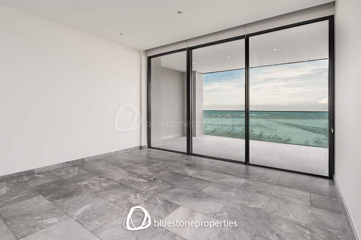 Elegant bathroom with marble counters glass shower and double sinks in PH Acqua Costa del Este Panama