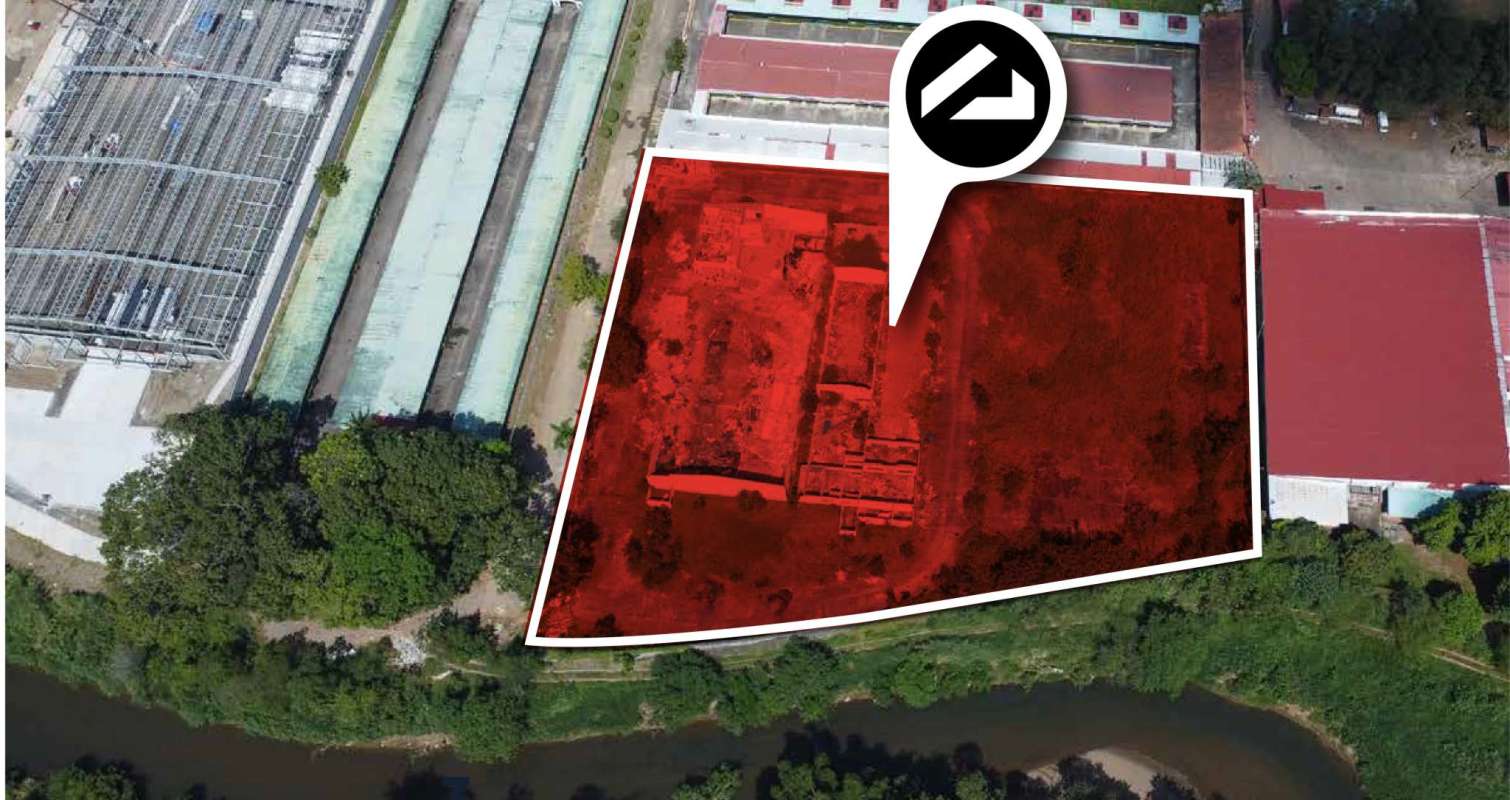 Outlined industrial and commercial land plot near river and industrial zone Tocumen Panama City
