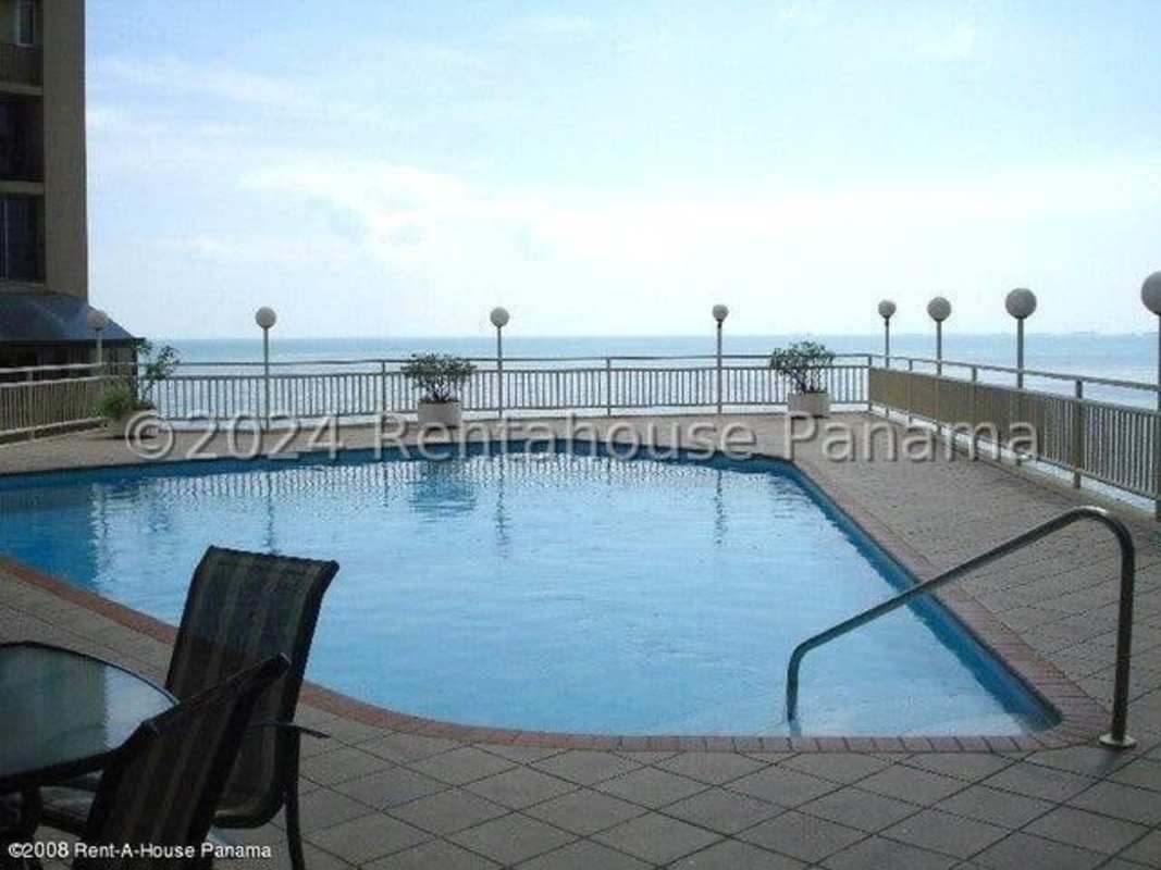 Oceanview swimming pool terrace with sun deck at PH Punta del Sol Punta Paitilla Panama