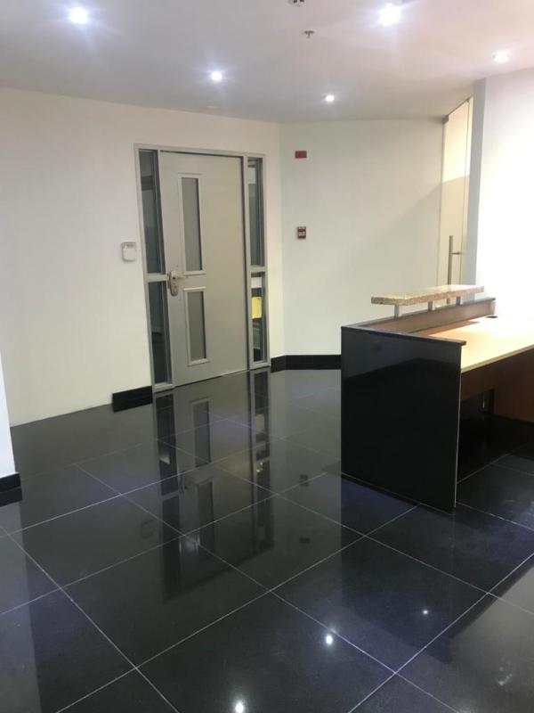 Modern kitchenette with appliances inside PH Ocean Business Center office space in Marbella Panama