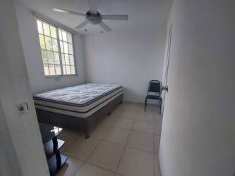 Bedroom with built-in wardrobe, ceiling fan, tiled floor PH Terrazas del Oeste Panama