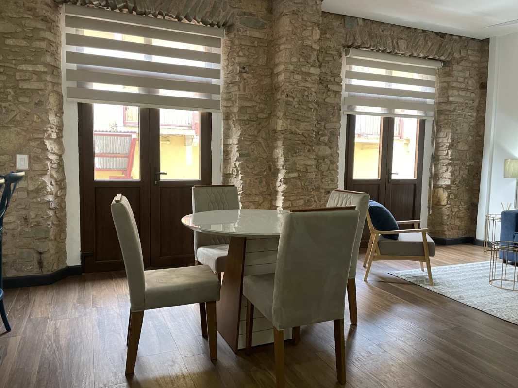 Historic apartment with balcony open living dining space Casco Viejo Panama