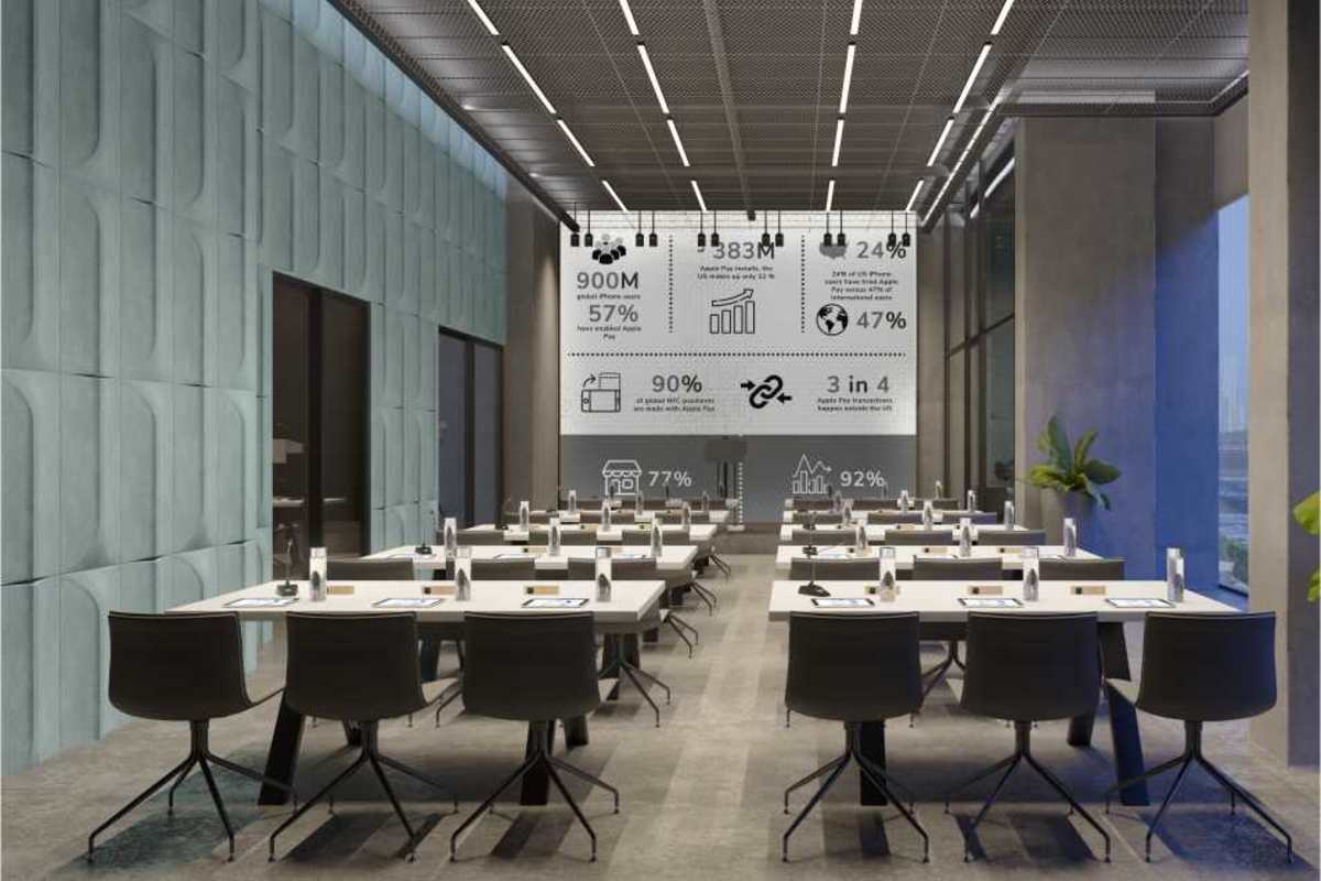 Glass office conference room with skyline views at PH Doo Ville Panama City