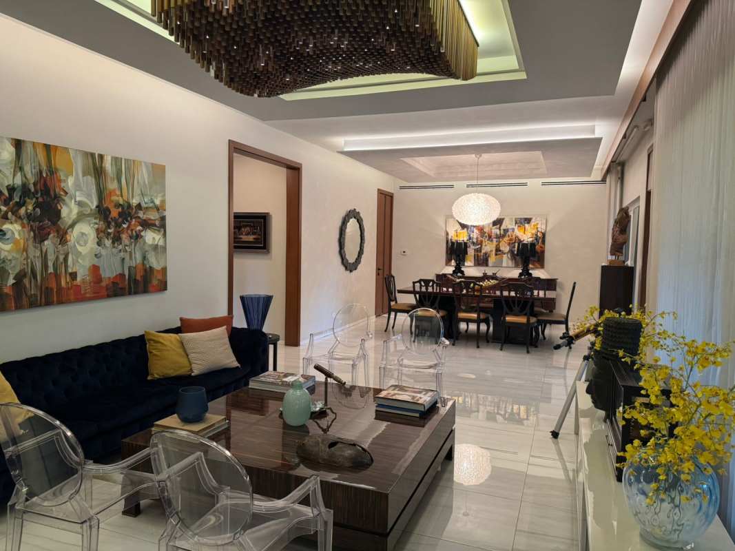 Spacious master bedroom with large windows, luxury ensuite bathroom, garden views in Royal Pacific Costa del Este Panama