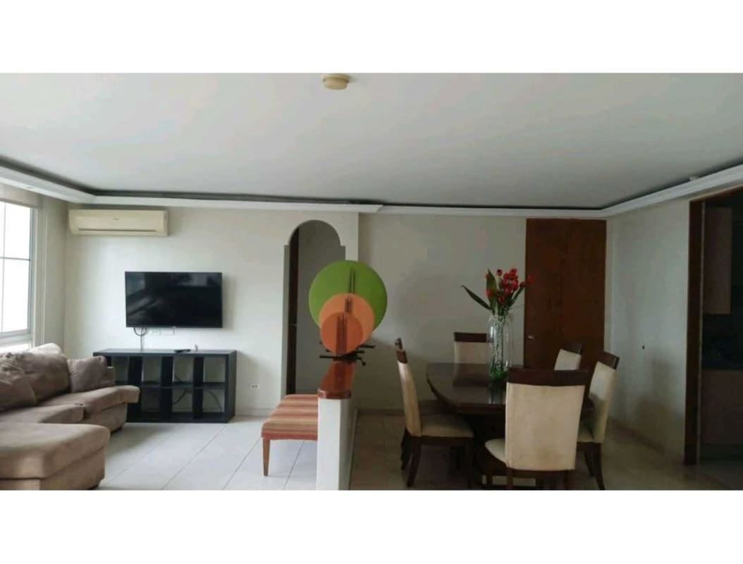 Living area with TV and modern furniture PH Costa Pacifica Panama