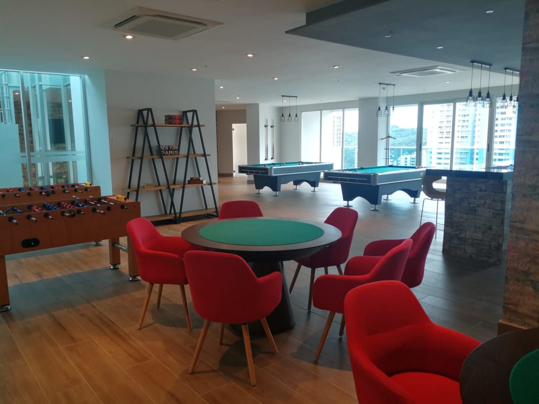 Sky lounge at PH Elite 500 with panoramic city views from rooftop in Pacific Hills Dos Mares Panama