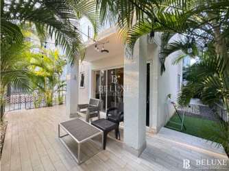 Children's playground area with slides and garden at PH Aires del Mar Playa Caracol