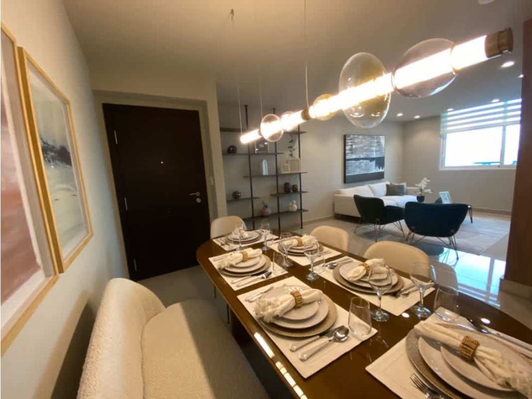 Open kitchen modern cabinetry ceramic tile countertops PH Cosmopolitan Panama City