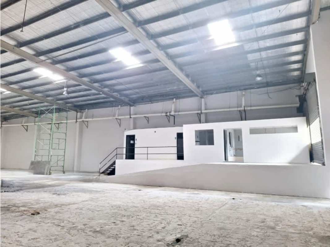 Interior view warehouse with white partitioned offices inside Costa del Este Business Park Panama