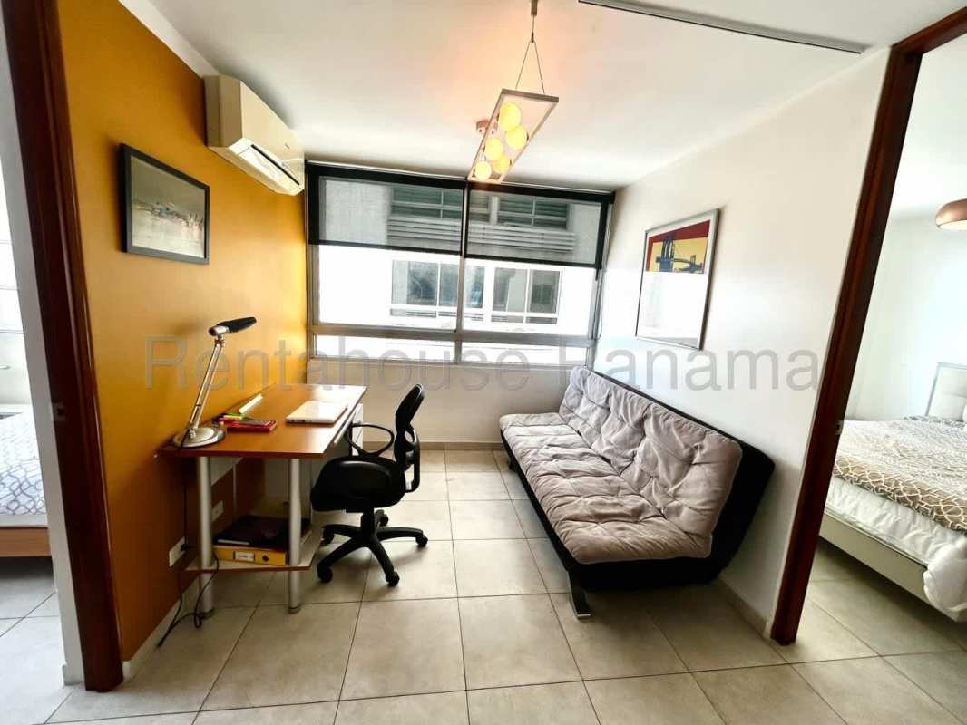 Bright living room with large windows ocean view condo in PH Terrawind San Francisco Panama