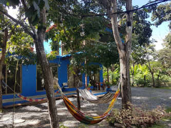 Modern bathroom with double sink vanity in private beach house Las Lajas Playa Coronado Panama