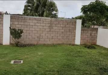 Fenced backyard lawn with concrete perimeter wall and green shrubs at La Arboledas house Costa Verde Panama