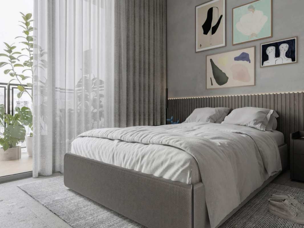 Spacious bedroom with insulated windows, built-in closet, views to Panama skyline at PH Vista Balboa