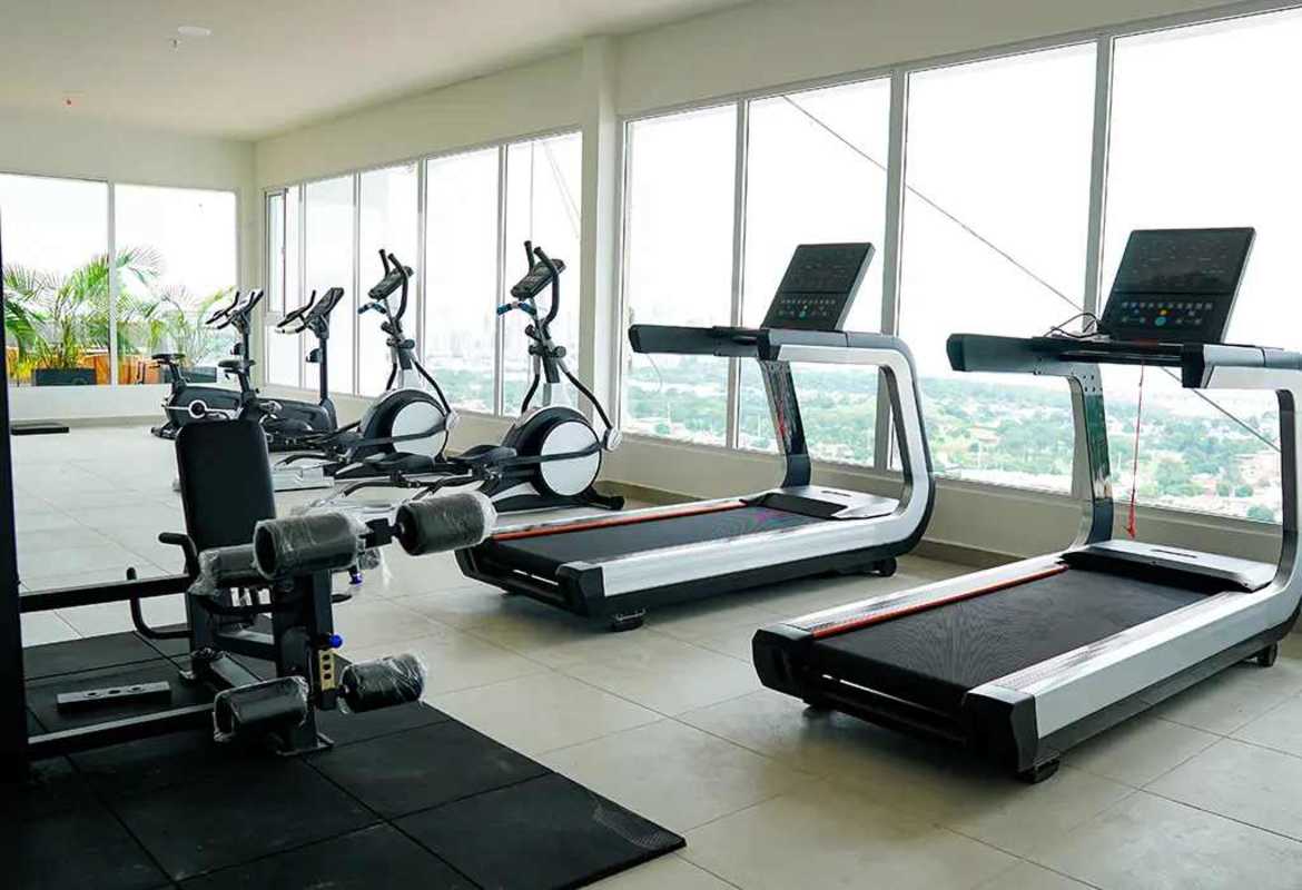 Modern rooftop gym with panoramic skyline views PH T7 Panama City Panama