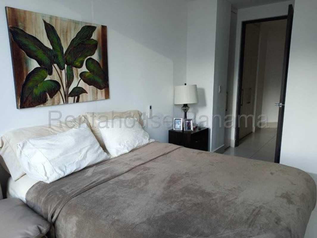 Contemporary bathroom with glass shower and granite sink in PH Castellammare Panama