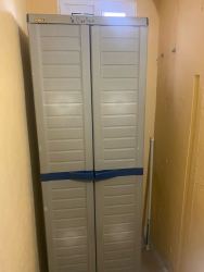 Bedroom area with bed, blinds, and minimal decor in Santiago Panama rental studio