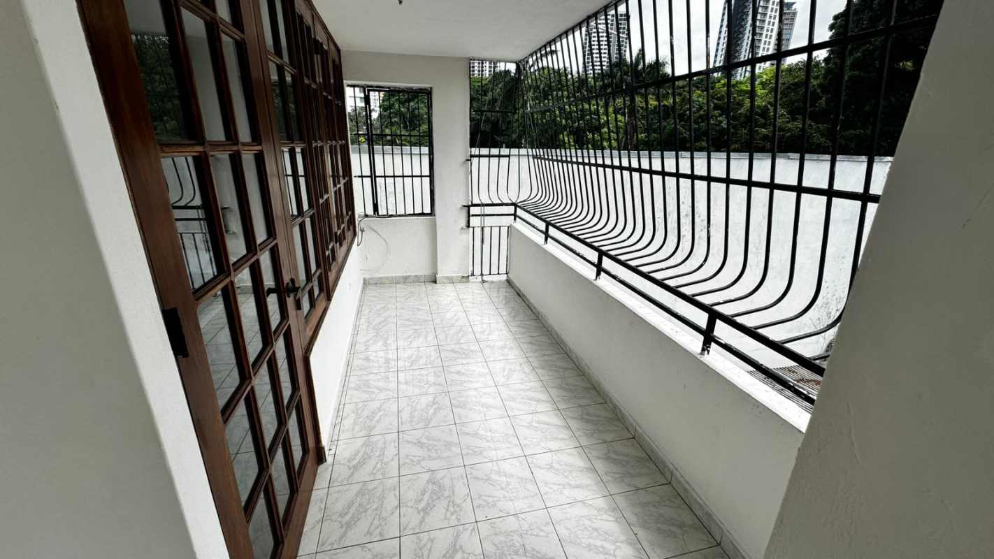 Balcony with secure grills ceramic tile and city view PH Luz San Francisco Panama